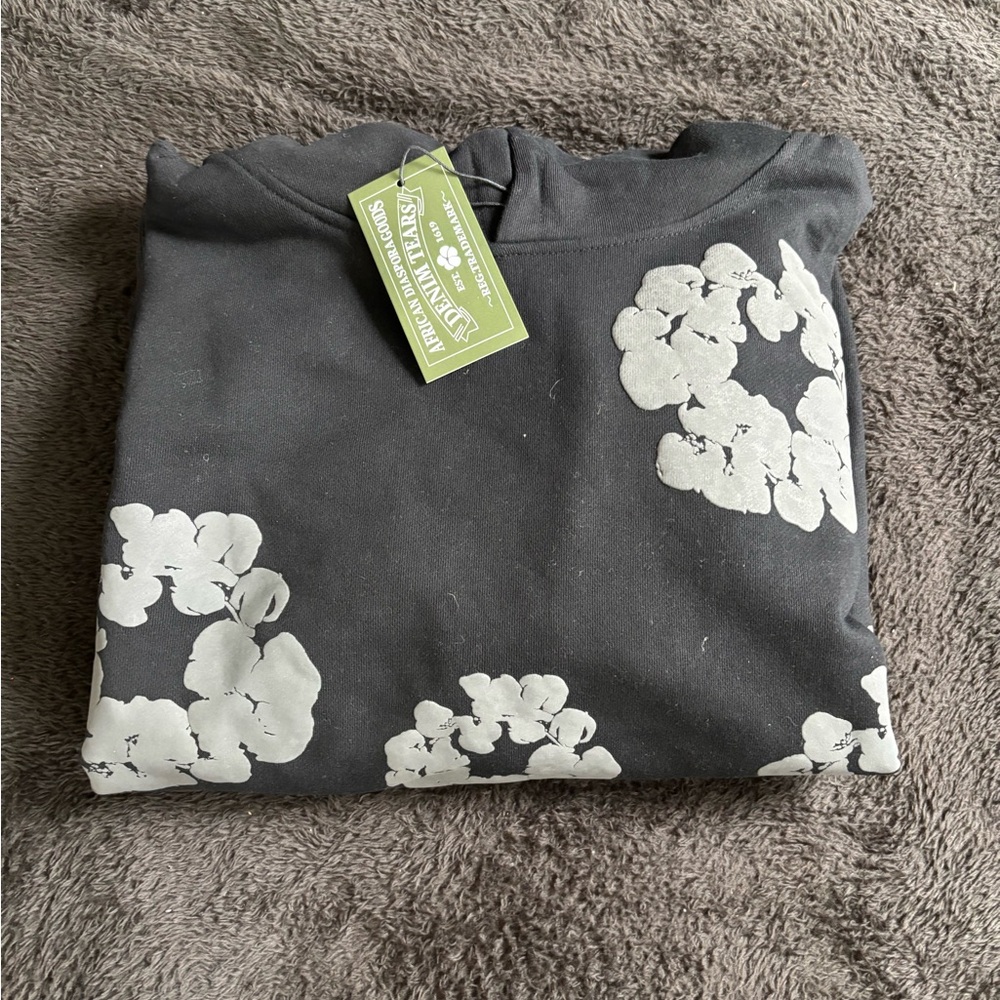 Denim Tears Cotton Wreath Hoodie(Black on Black) || Brand New condition